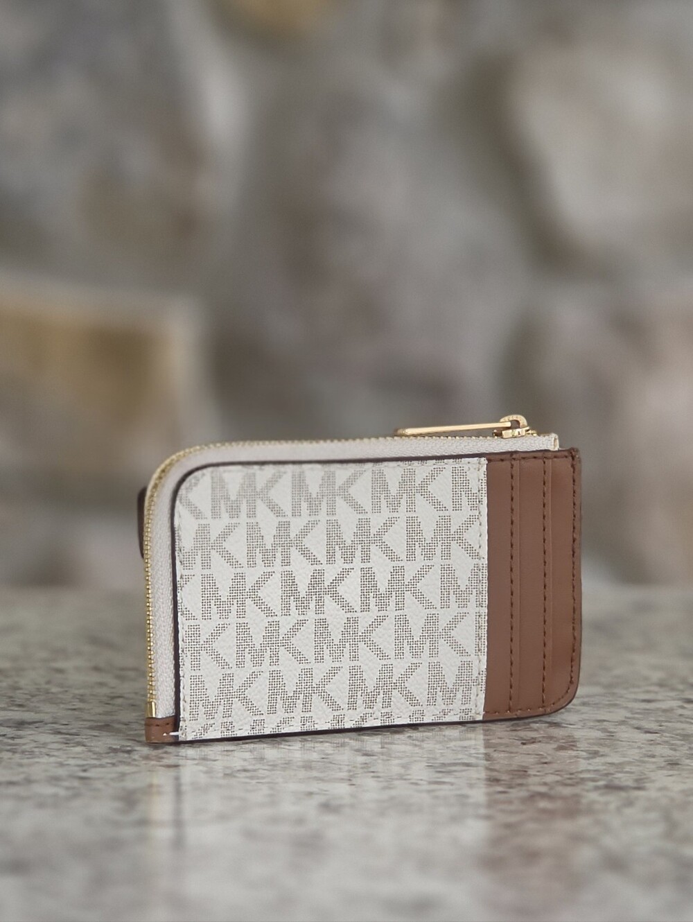 Michael Kors Jet Set Logo Small Corner Zip Card Holder Wallet - Picture 2 of 6